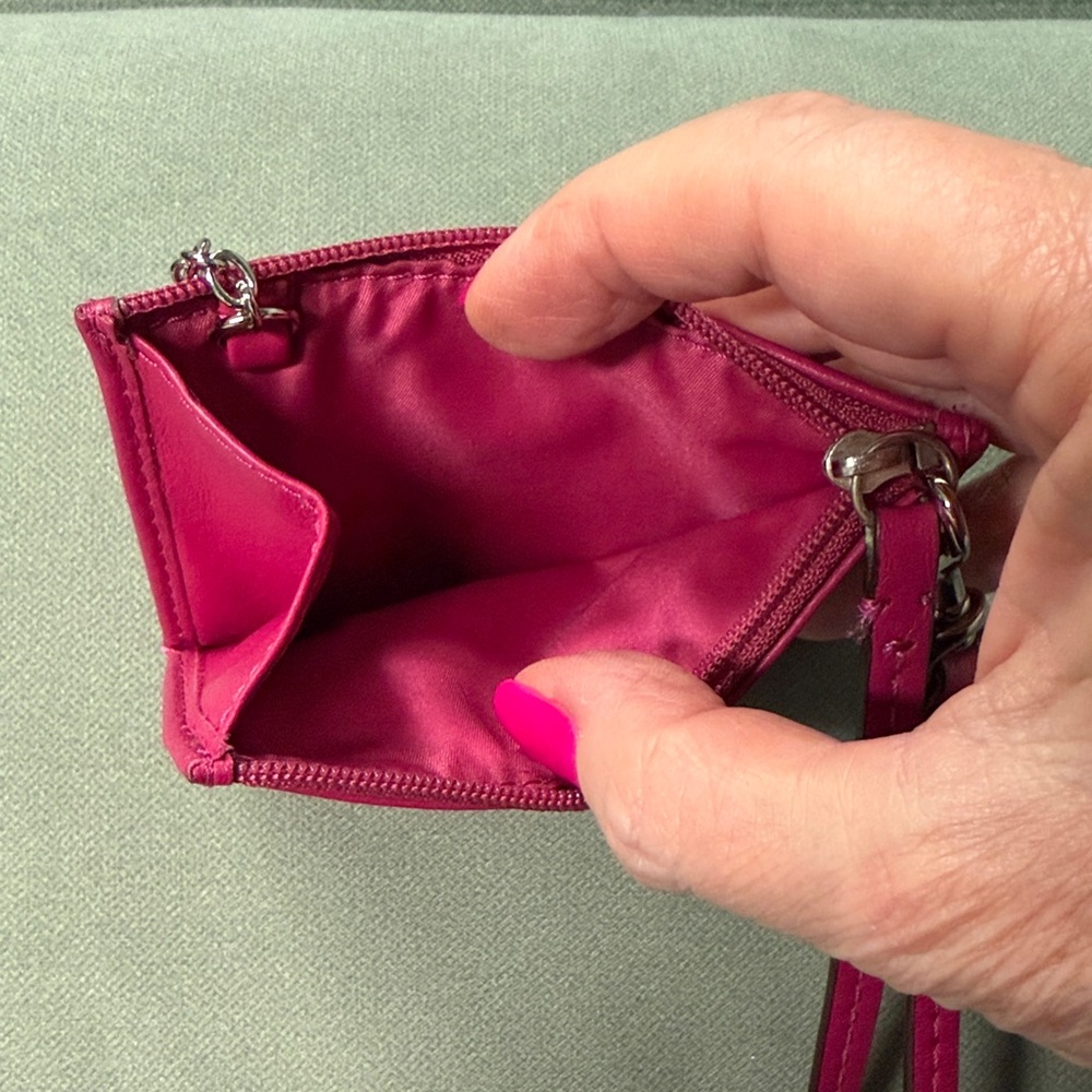 COACH CAMPBELL LEATHER MINI ID SKINNY CREDIT CARD KEYCHAIN WRISTLET #F50167 - Picture 9 of 10
